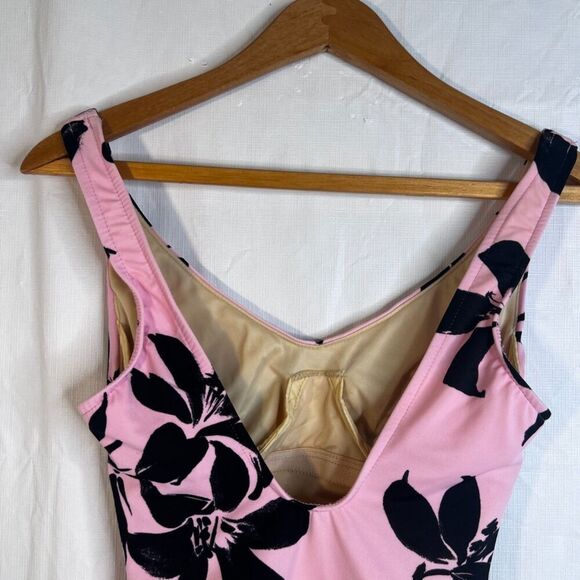 MiracleSuit One Piece Estilo Tummy Control Swimsuit Pink Black Size 8 Underwire - Picture 7 of 12
